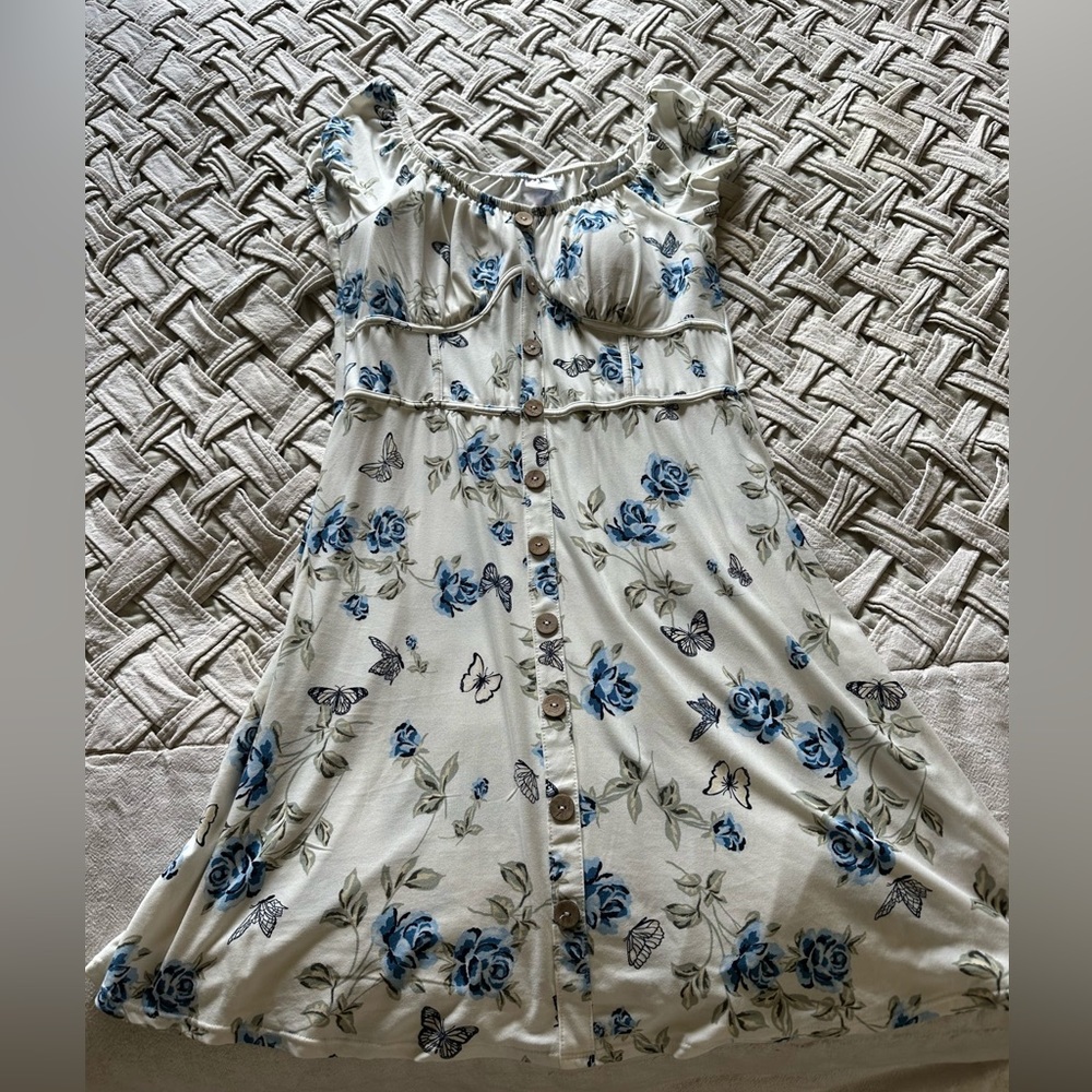 No Boundaries Juniors' Corset Peasant Dress, Size M